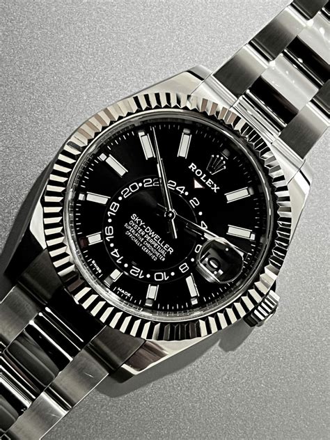 rolex sky dweller diamond bezel|rolex sky dweller stainless steel.